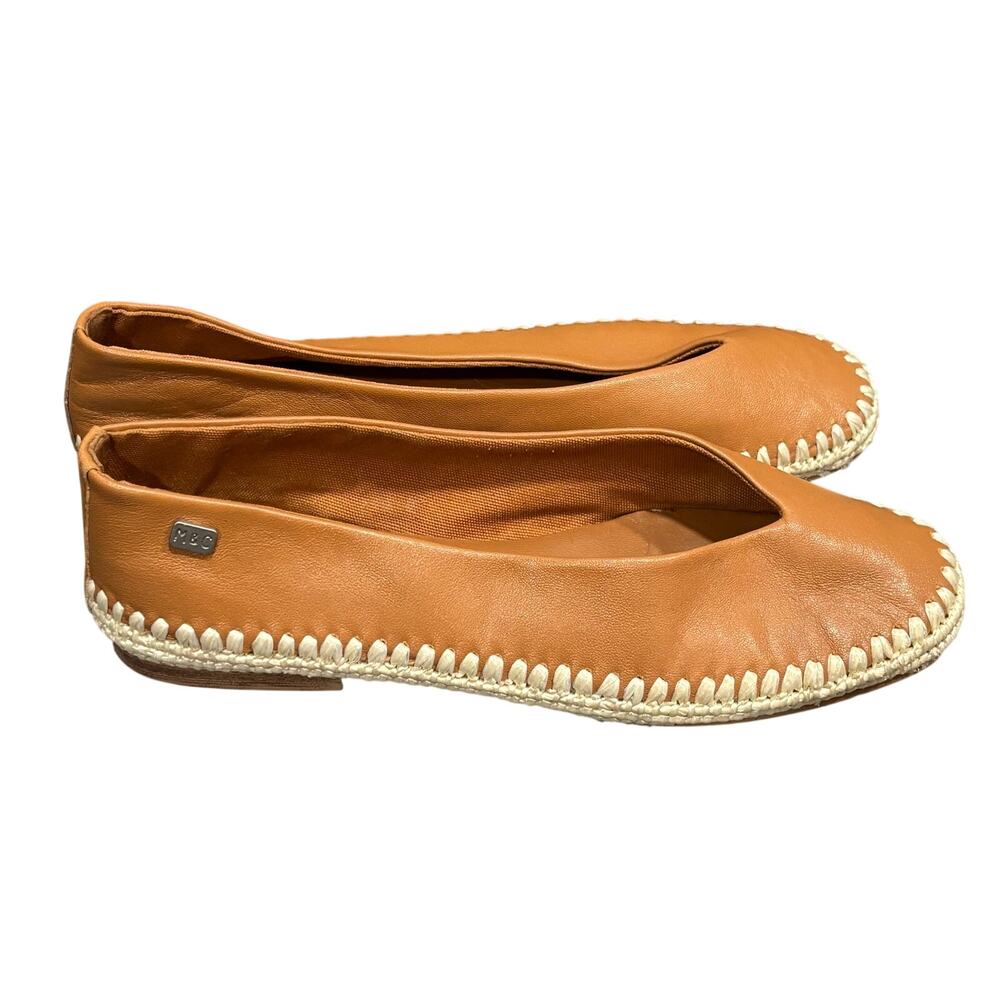 Musse & Cloud Tan Leather Tambor Slip-On Espadrille - size 38 (US 8)